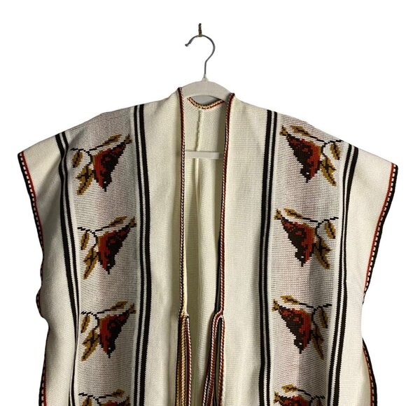 Vintage Women's Patterned Sweater Serape Cardigan - Picture 2 of 5